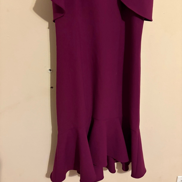 Cinq à Sept Micah Asymmetrical Purple Cold Shoulder Dress Size 2 - Picture 6 of 15
